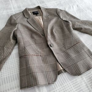 THE LIMITED. Tan Plaid Blazer